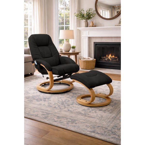 Lanzer hierontatuoli rahilla - Musta (PU)