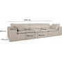 Modulaarinen sohva 320 cm beige samettia - Vera