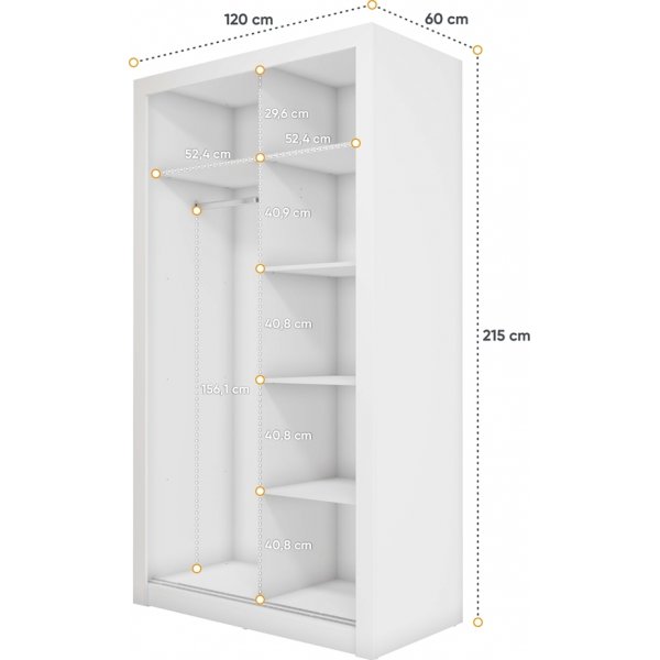 Einar vaatekaappi 18 - Valkoinen Einar vaatekaappi 18 - Valkoinen