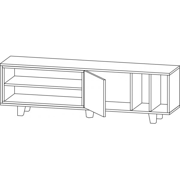 Rosmar mediapenkki - Valkoinen/tammi