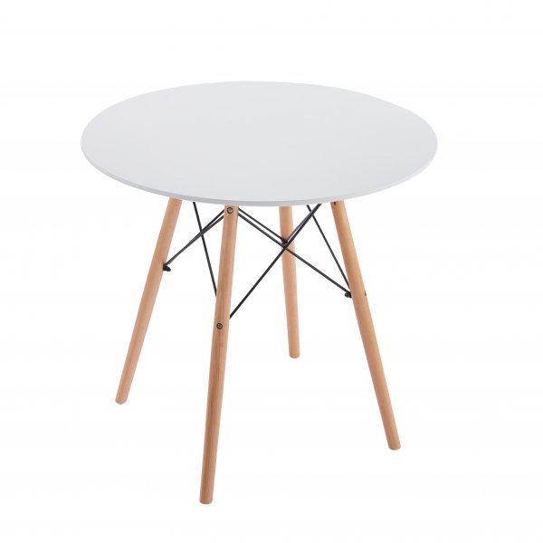 Vilgot pyöreä ruokapöytä Ø80 cm - Valkoinen / Puu Vilgot pyöreä ruokapöytä Ø80 cm - Valkoinen / Puu