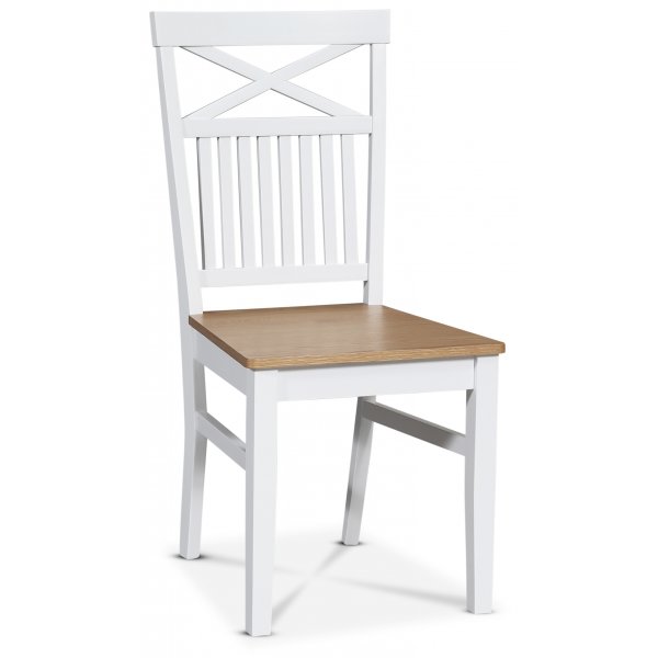 Gåsö ruokailuryhmä: Pöytä 160/210 cm sisältäen 4 Fårö tuolia ristillä - Tammi/valkoinen + 3.00 x Huonekalujen jalat Gåsö ruokailuryhmä: Pöytä 160/210 cm sisältäen 4 Fårö tuolia ristillä - Tammi/valkoinen + 3.00 x Huonekalujen jalat