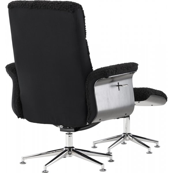 Hagön lepotuoli jalustalla - musta / kromi + Huonekalujen puhdistus Hagön lepotuoli jalustalla - musta / kromi + Huonekalujen puhdistus