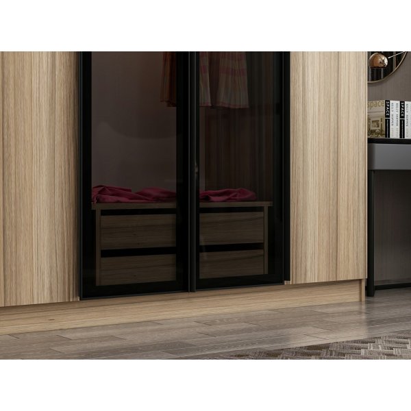 Cikani vaatekaappi peiliovilla, 315x52x210 cm - Tammi Cikani vaatekaappi peiliovilla, 315x52x210 cm - Tammi