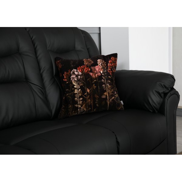 Peking-kulmasohva - Musta keinonahka + Huonekalujen tekstiilien puhdistus
