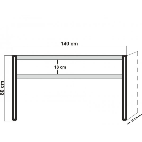 Cosmo sivup�yt� 140 x 35 cm - m�nty/musta