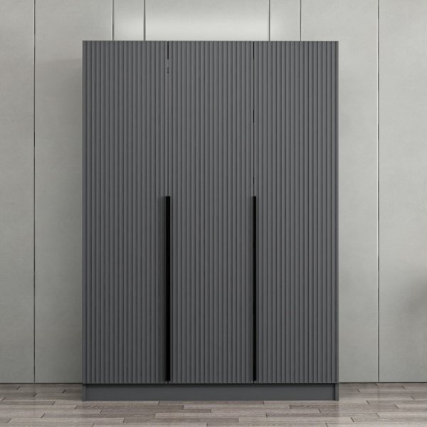 Cikani vaatekaappi 135x52x210 cm - Antrasiitti