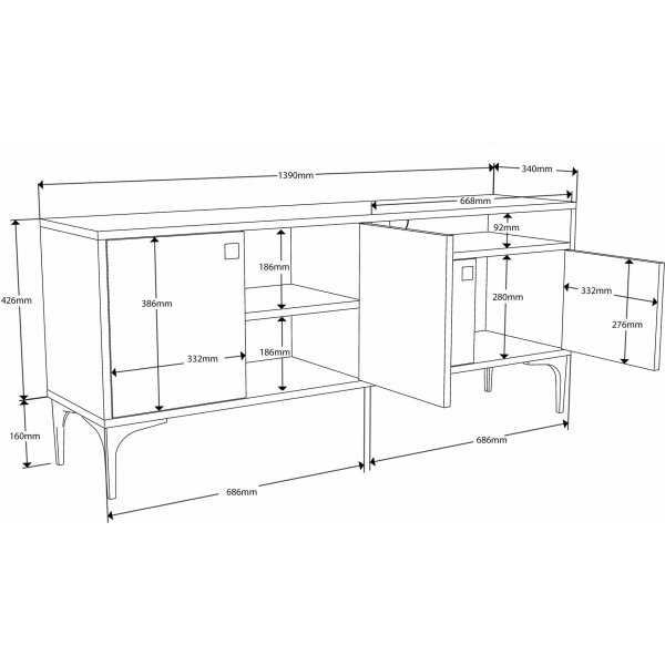 Artemis TV-taso - Pähkinä/antrasiitti Artemis TV-taso - Pähkinä/antrasiitti