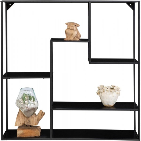 Valkoinen seinähylly - musta - 85x85x18 Valkoinen seinähylly - musta - 85x85x18