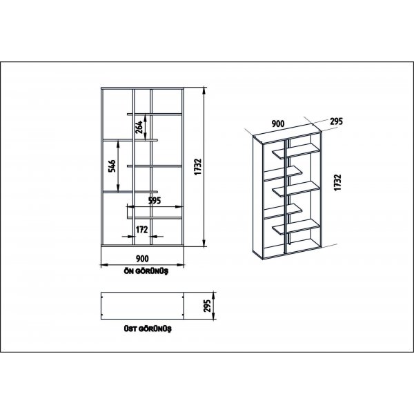 Presto kirjahylly - pähkinä/musta Presto kirjahylly - pähkinä/musta