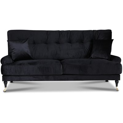 Adena 2-istuttava sohva - Musta sametti