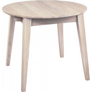 Jatkettava ruokapöytä 90-130x90 cm, valkoiseksi maalattu tammi Jatkettava ruokapöytä 90-130x90 cm, valkoiseksi maalattu tammi