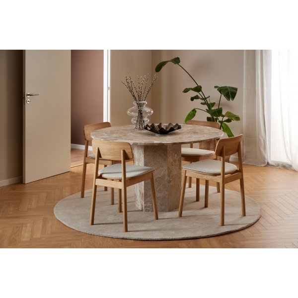 Naxos ruokapöytä Ø130 cm - Latte Naxos ruokapöytä Ø130 cm - Latte