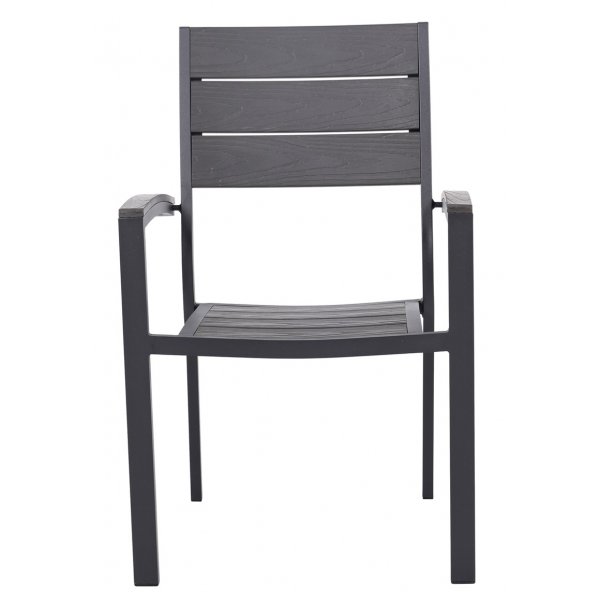 Ruokailuryhm 6 tuolia ja ruokapyt 205 x 90 cm musta/harmaa - Las Vegas