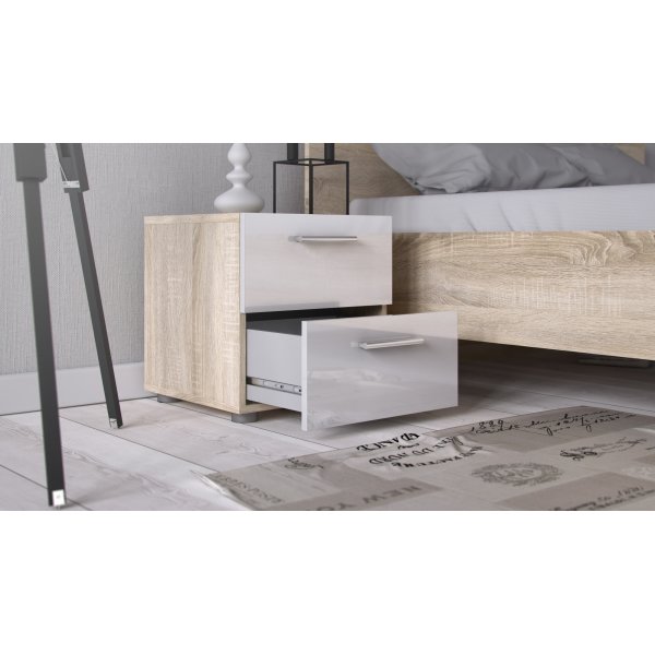 Pepe yöpöytä - tammi/valkoinen Pepe yöpöytä - tammi/valkoinen