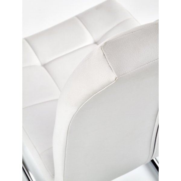 Briana-tuoli - Valkoinen (PU) / Kromi