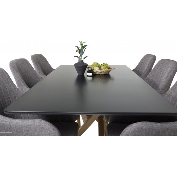 Piazza ruokapöytä 180 x 90 cm - Musta/tammi look Piazza ruokapöytä 180 x 90 cm - Musta/tammi look