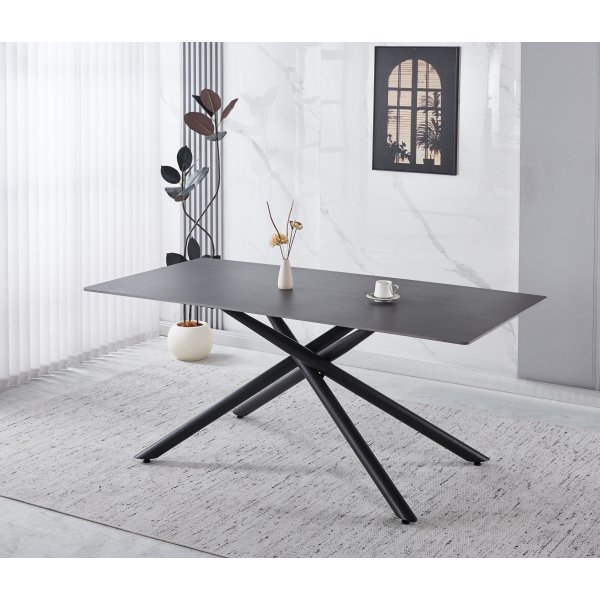 Jupiter-ruokapöytä sintrattua kiveä - 180x90 cm - Harmaa betoni Jupiter-ruokapöytä sintrattua kiveä - 180x90 cm - Harmaa betoni