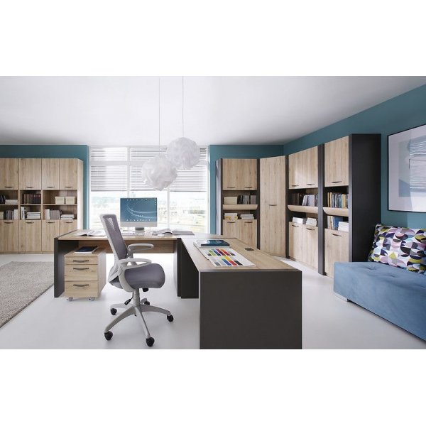 Boss-kirjahylly - jäljitelmä/grafiitinharmaa Boss-kirjahylly - jäljitelmä/grafiitinharmaa