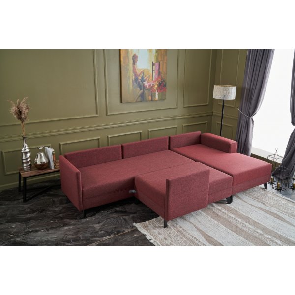 Efsun u-vuodesohva - Burgundy Efsun u-vuodesohva - Burgundy