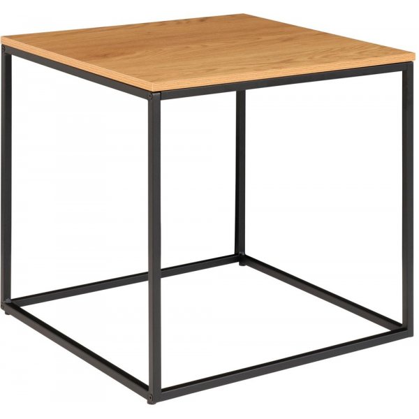 Valkoinen sivupöytä 45 x 45 cm - Musta/tammi jäljitelmä Valkoinen sivupöytä 45 x 45 cm - Musta/tammi jäljitelmä