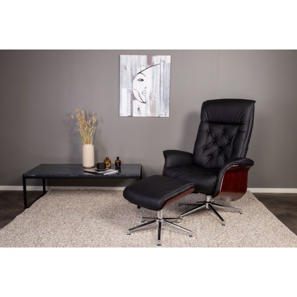 Sohvapöytä Duffy - Musta / Musta marmori Sohvapöytä Duffy - Musta / Musta marmori