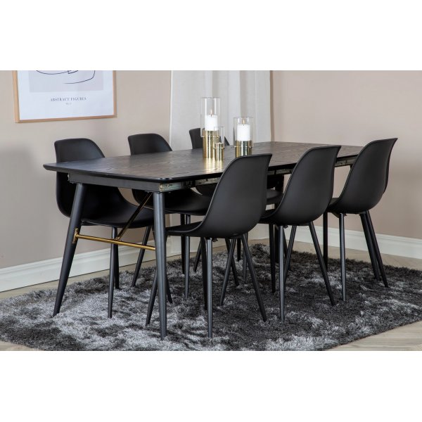 Ansmark ruokapöytä 180-220 cm - Musta Ansmark ruokapöytä 180-220 cm - Musta