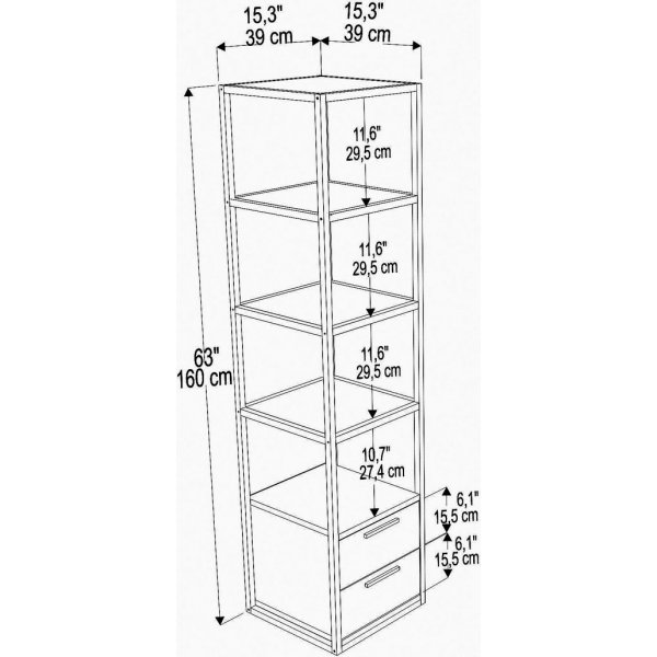 Robbins mediapenkki hyllyillä - Valkoinen/tammi Robbins mediapenkki hyllyillä - Valkoinen/tammi
