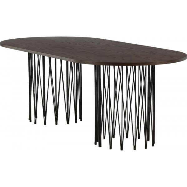 Alborga soikea ruokapöytä 220 x 100 cm - Musta/mokka Alborga soikea ruokapöytä 220 x 100 cm - Musta/mokka