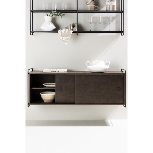 Paris-seinkaappi 48 x 122 cm - Musta/Mocca