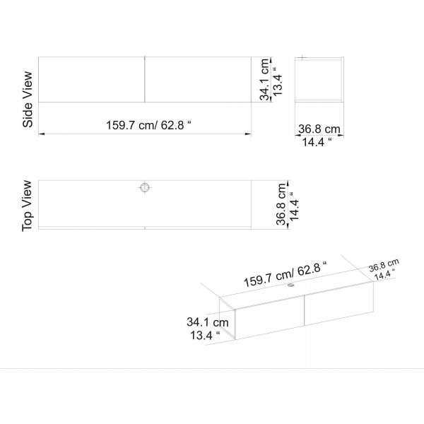 Poling mediapenkki - Valkoinen/safiiritammi Poling mediapenkki - Valkoinen/safiiritammi