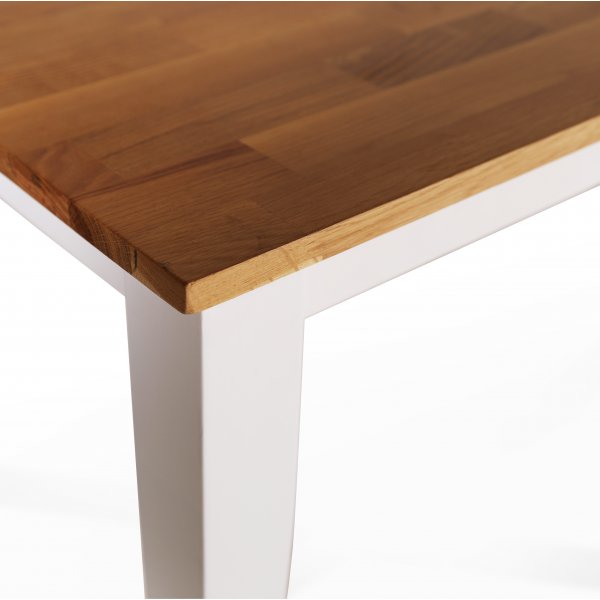 Dalars-ruokailuryhm, 140 cm pyt valkoinen/tammi, nelj tuolia + 3.00 x Huonekalujen jalat