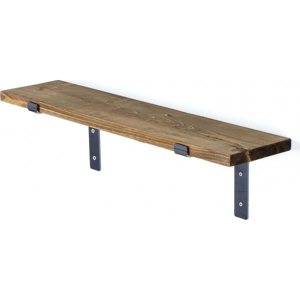 Lamba seinähylly 2 - Musta/pähkinä Lamba seinähylly 2 - Musta/pähkinä