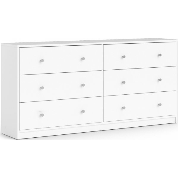 Lipasto, 6 laatikkoa, valkoinen - toukokuu + Huonekalujen jalat Lipasto, 6 laatikkoa, valkoinen - toukokuu + Huonekalujen jalat