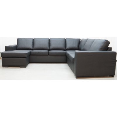 Solna XL U-sohva liimattua nahkaa - Vasen + Huonekalujen tahranpoistoaine