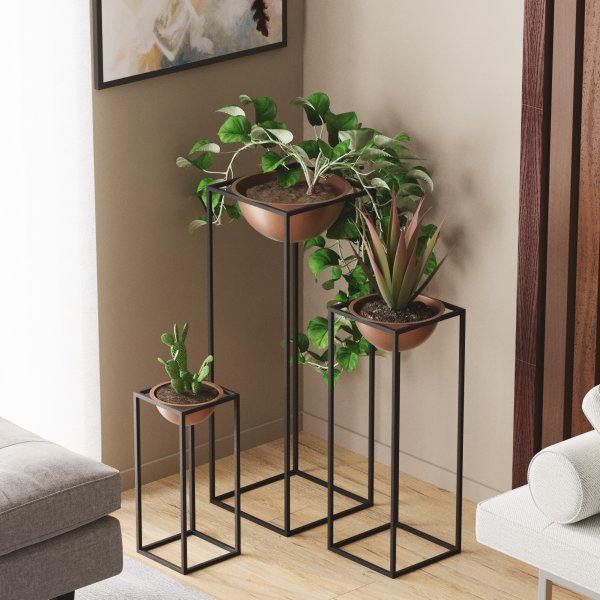 Plato 19 ruukku - musta/kupari Plato 19 ruukku - musta/kupari