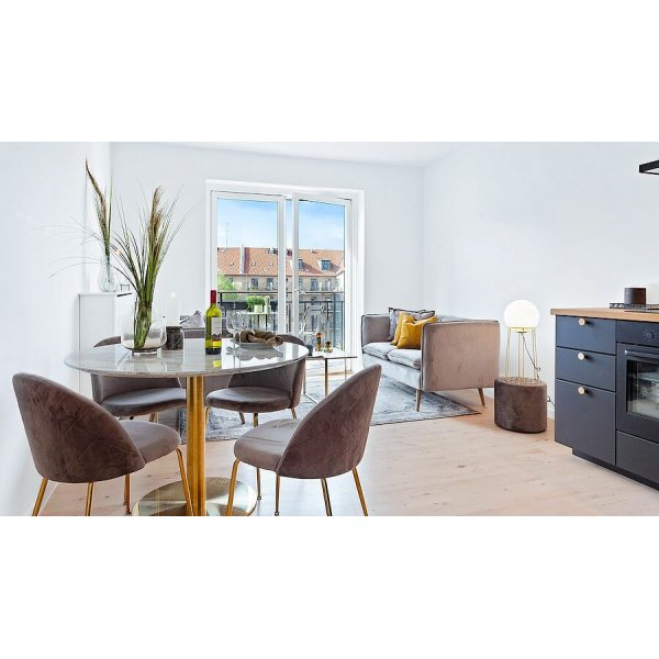 Geneve ruokapydn tuoli - harmaa/messinki