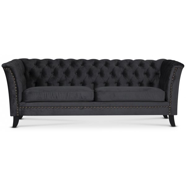 Kolmen istuttava Chesterfield Liverpool -sohva - Antrasiitinharmaa sametti