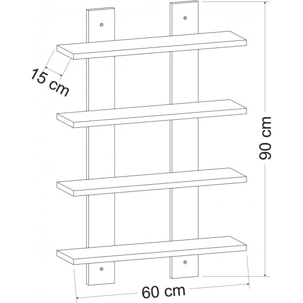 Laurel seinähylly - tammi Laurel seinähylly - tammi