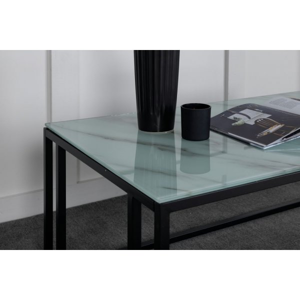 Link-sohvapöytä 120 x 60 cm - Musta/valkoinen Link-sohvapöytä 120 x 60 cm - Musta/valkoinen