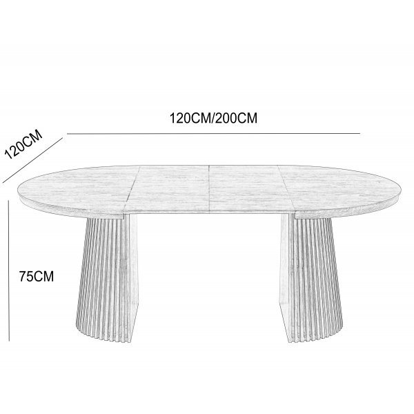 Crossby pyöreä ruokapöytä jatkettava Ø120-200 cm - Pähkinä Crossby pyöreä ruokapöytä jatkettava Ø120-200 cm - Pähkinä