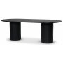 Nova soikea ruokapöytä mustaksi petsattua saarnia 215x100 cm Nova soikea ruokapöytä mustaksi petsattua saarnia 215x100 cm