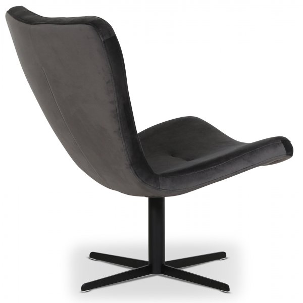 Design-nojatuoli Milano - Tummanharmaa (Sametti) / Musta + Huonekalujen puhdistus Design-nojatuoli Milano - Tummanharmaa (Sametti) / Musta + Huonekalujen puhdistus