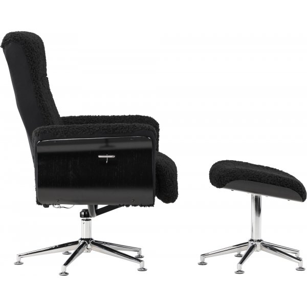 Hagön lepotuoli jalustalla - musta / kromi + Huonekalujen puhdistus Hagön lepotuoli jalustalla - musta / kromi + Huonekalujen puhdistus