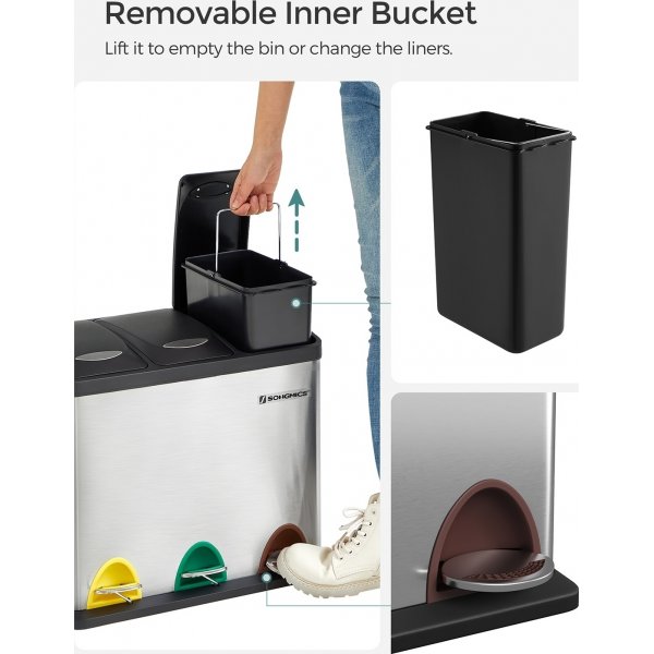 Maiken roskakori 24 l - Hopea Maiken roskakori 24 l - Hopea