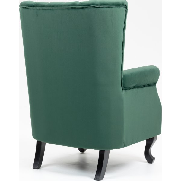 Korvaläppänojatuoli vihreää samettia Korvaläppänojatuoli vihreää samettia