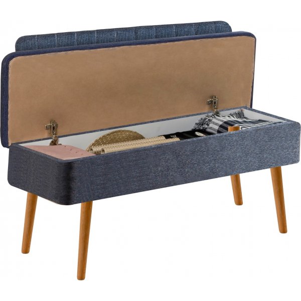 Vina penkki selkänojalla - mänty/tummansininen Vina penkki selkänojalla - mänty/tummansininen