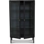 Cliff-vitriinikaappi, pelti (highboard) - Musta / Kirkas lasi