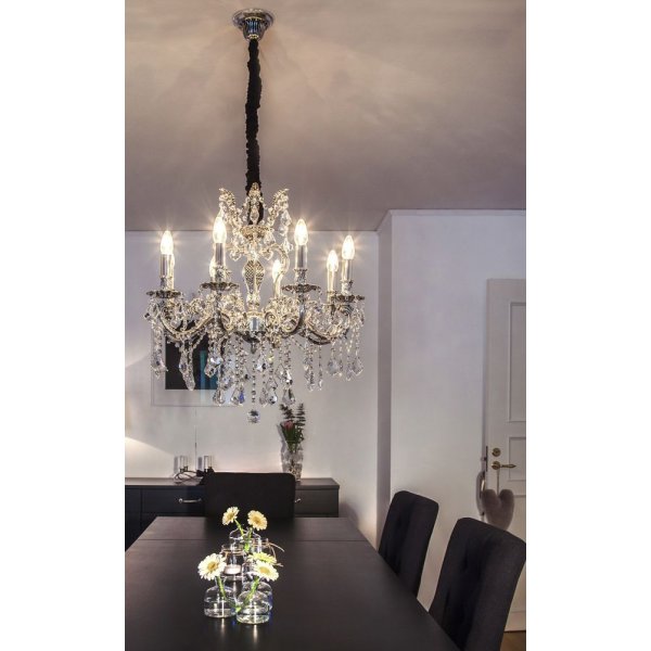 Allington 8 kattokruunu - antiikkihopea Allington 8 kattokruunu - antiikkihopea