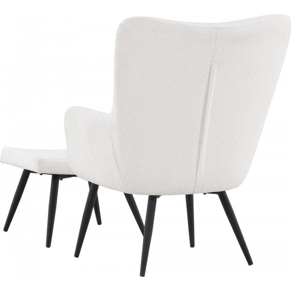 Como nojatuoli valkoisessa bouclessa Como nojatuoli valkoisessa bouclessa